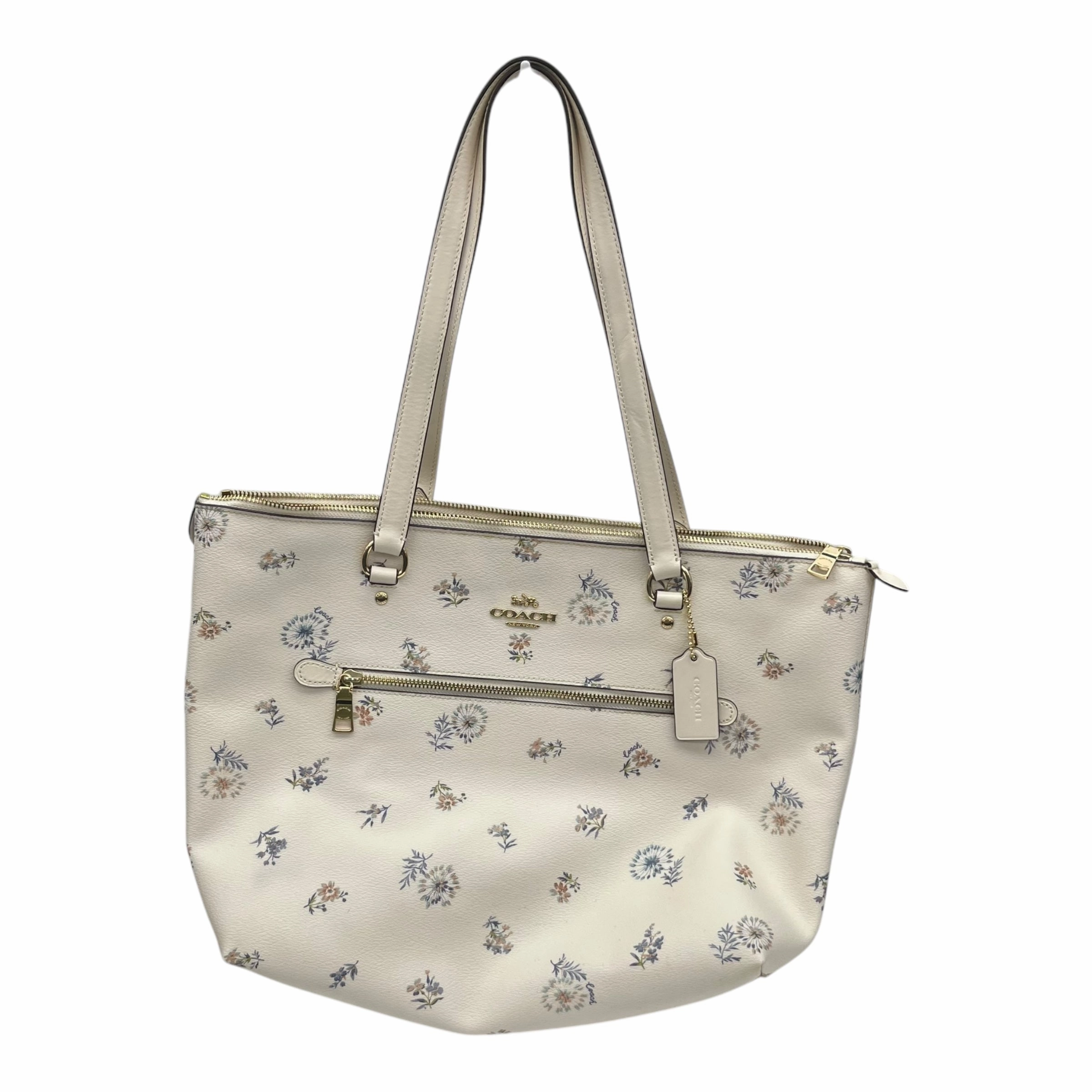 Handbag Designer By Coach In Cream, Size:Large