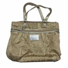 Handbag Designer By Coach In Gold, Size:Large