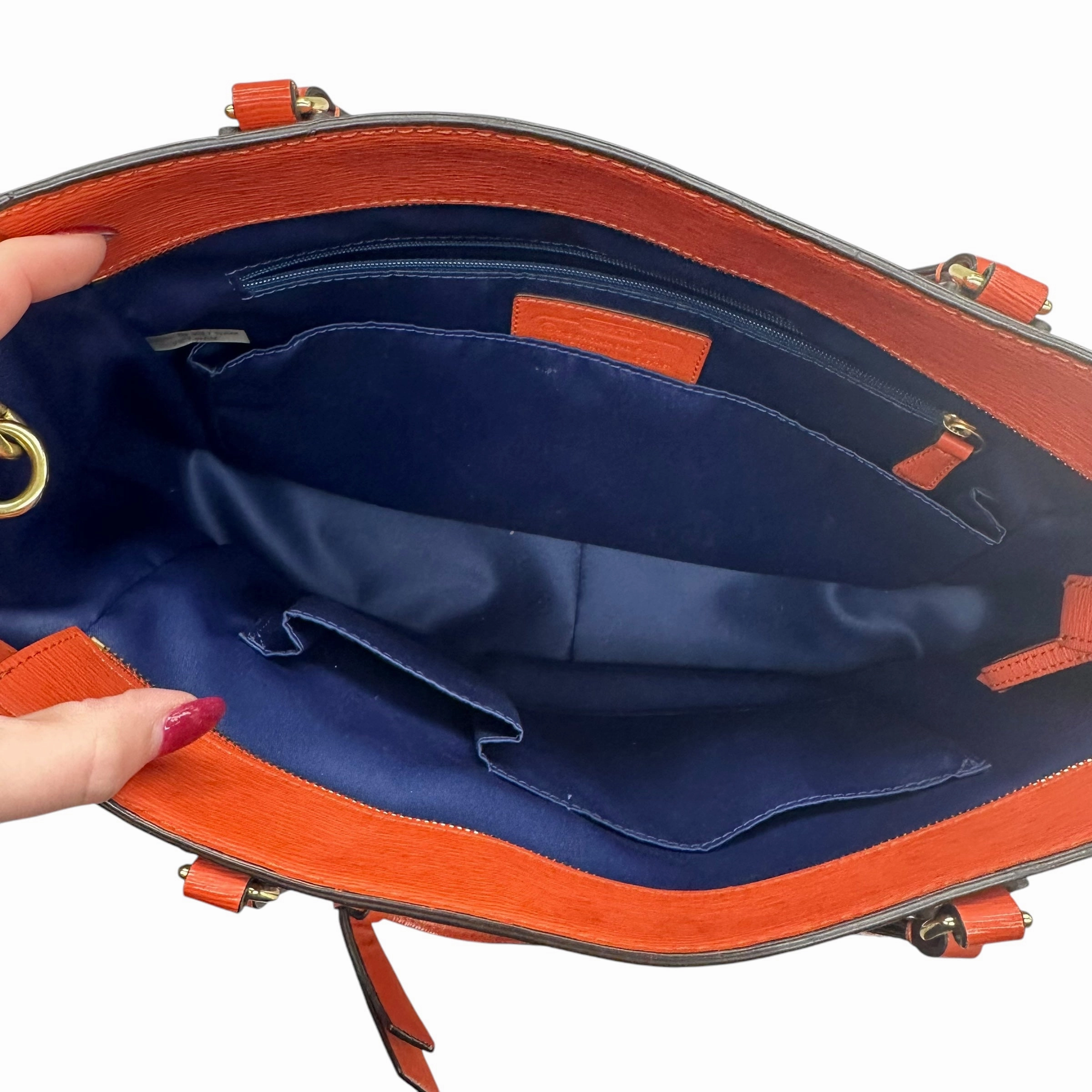 Handbag Designer By Coach In Orange, Size:Medium