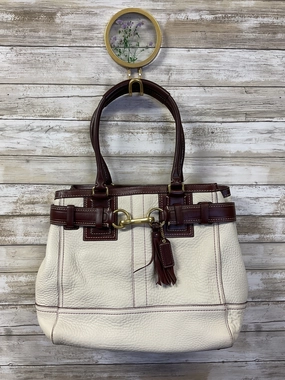 Handbag Designer By Coach In Purple & White, Size:Medium