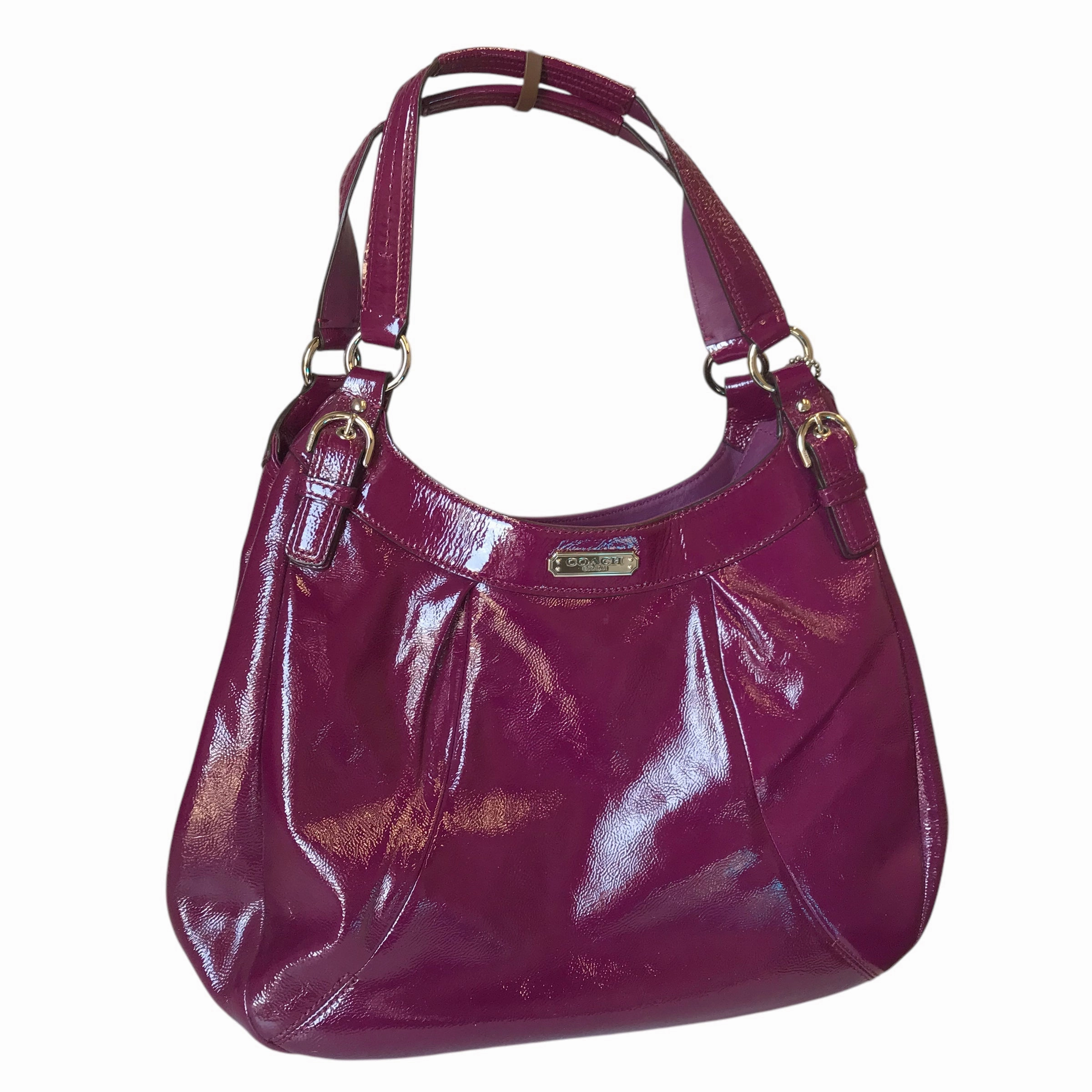 Handbag Designer By Coach In Purple, Size:Medium