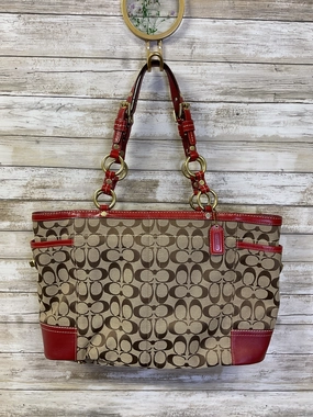 Handbag Designer By Coach In Red, Size:Large