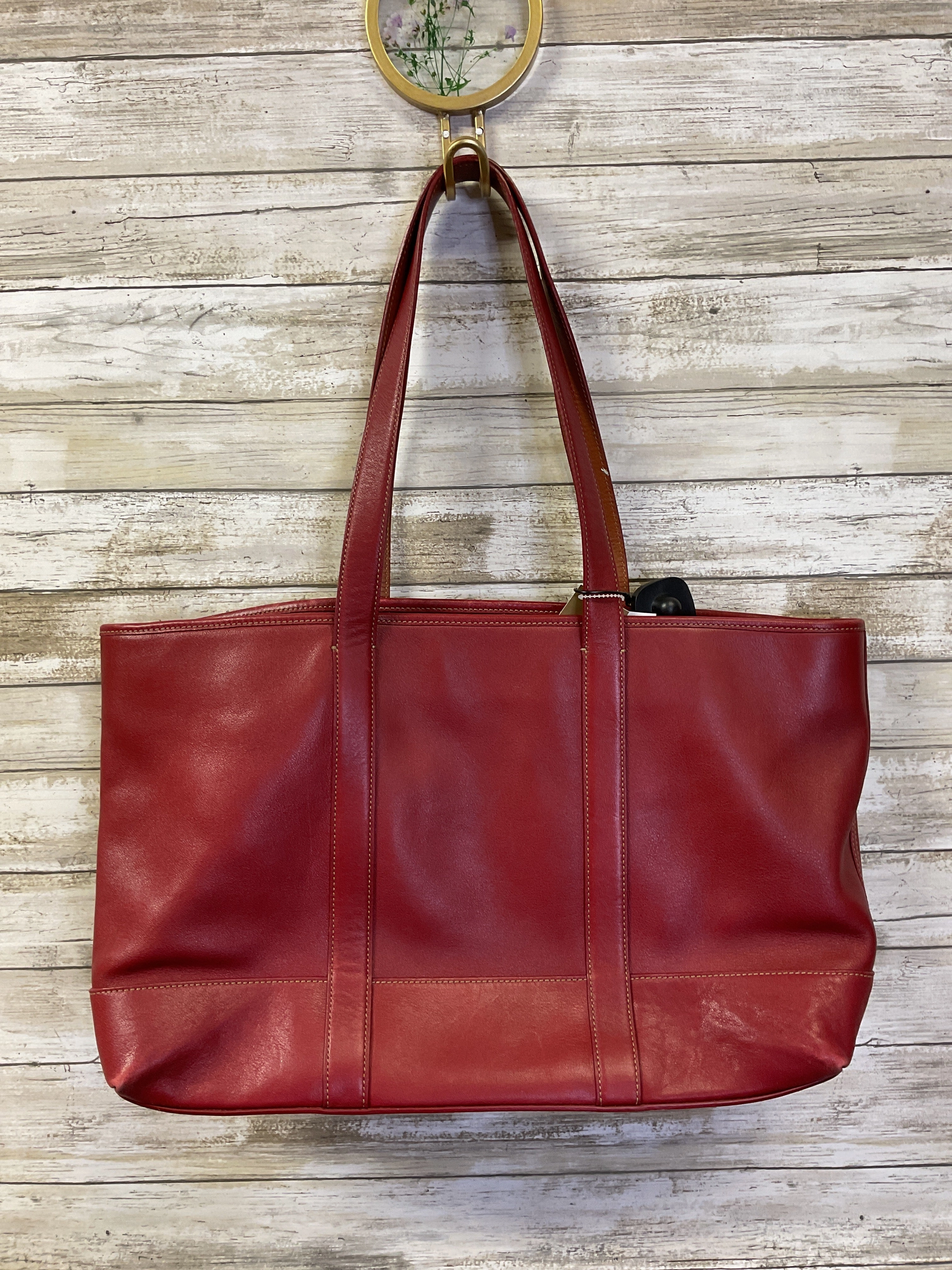Handbag Designer By Coach In Red, Size:Large
