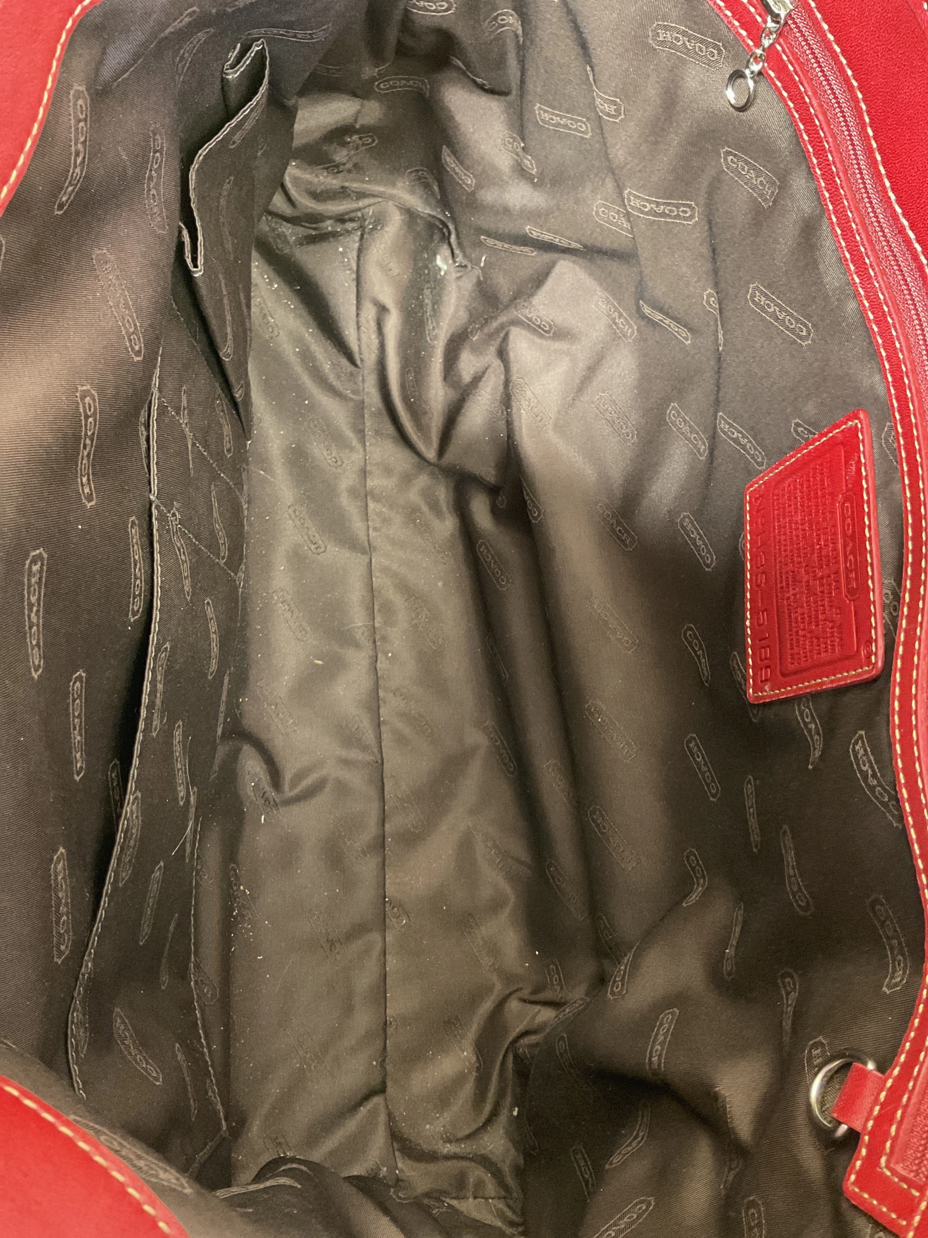 Handbag Designer By Coach In Red, Size:Large
