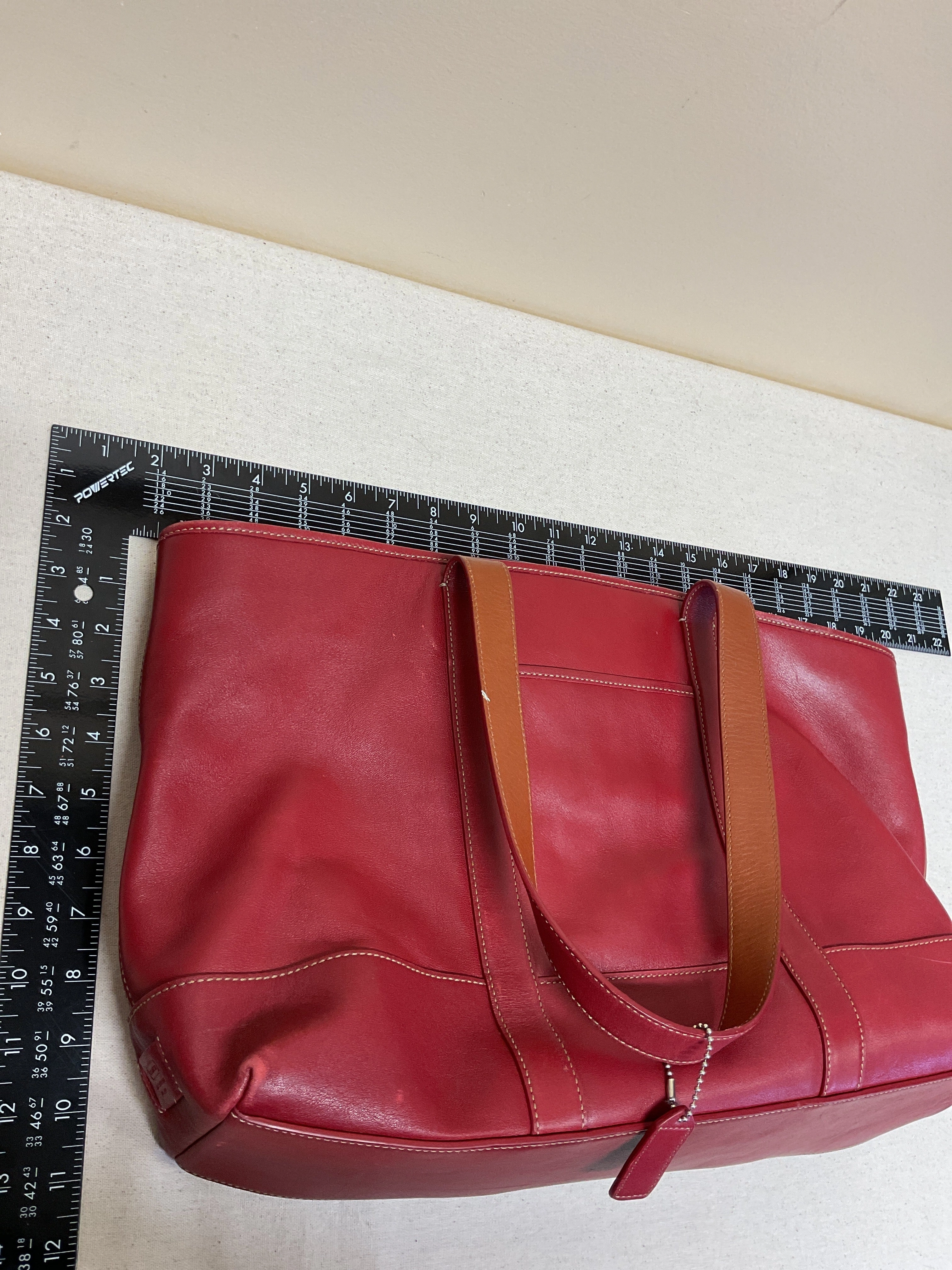 Handbag Designer By Coach In Red, Size:Large