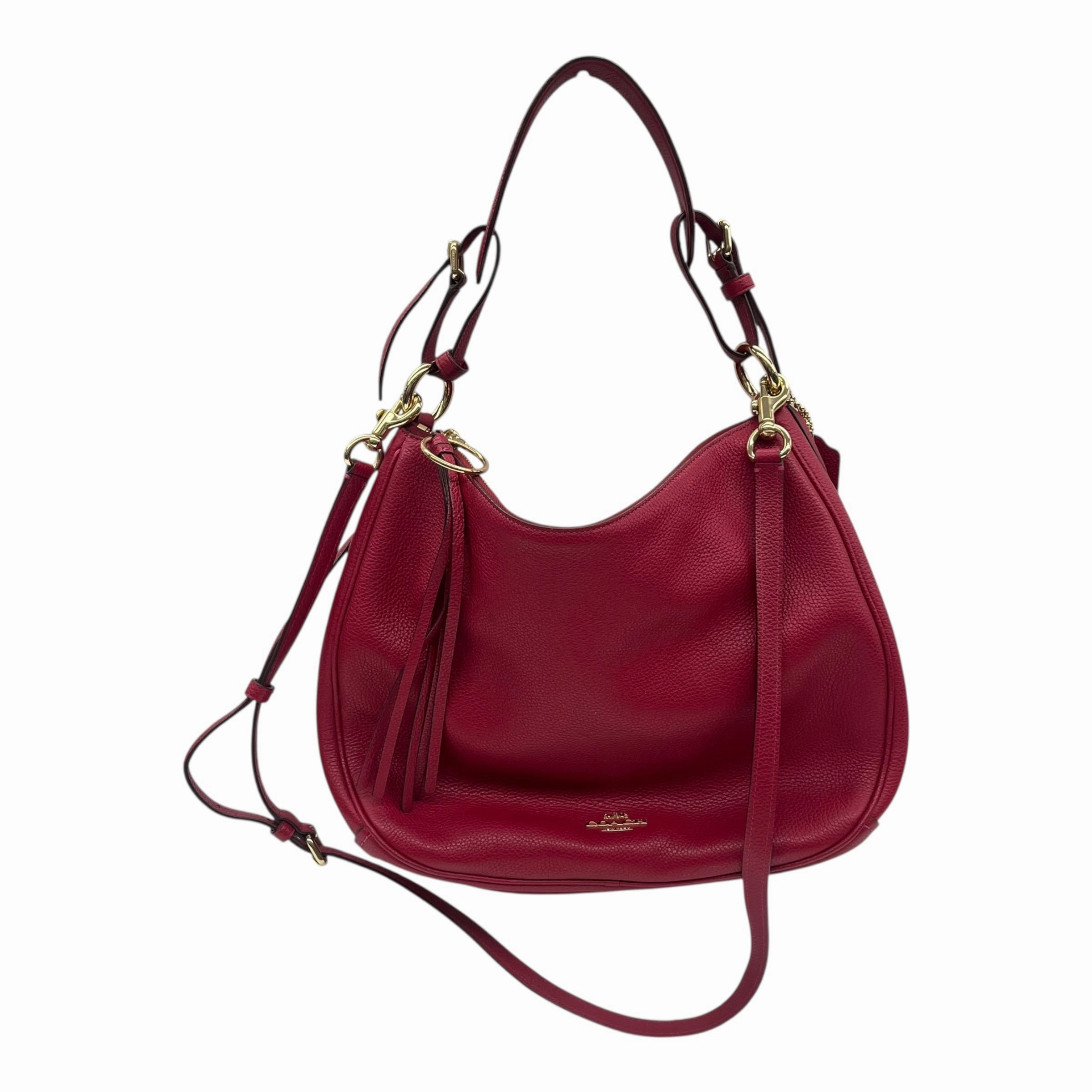 Handbag Designer By Coach In Red, Size:Medium