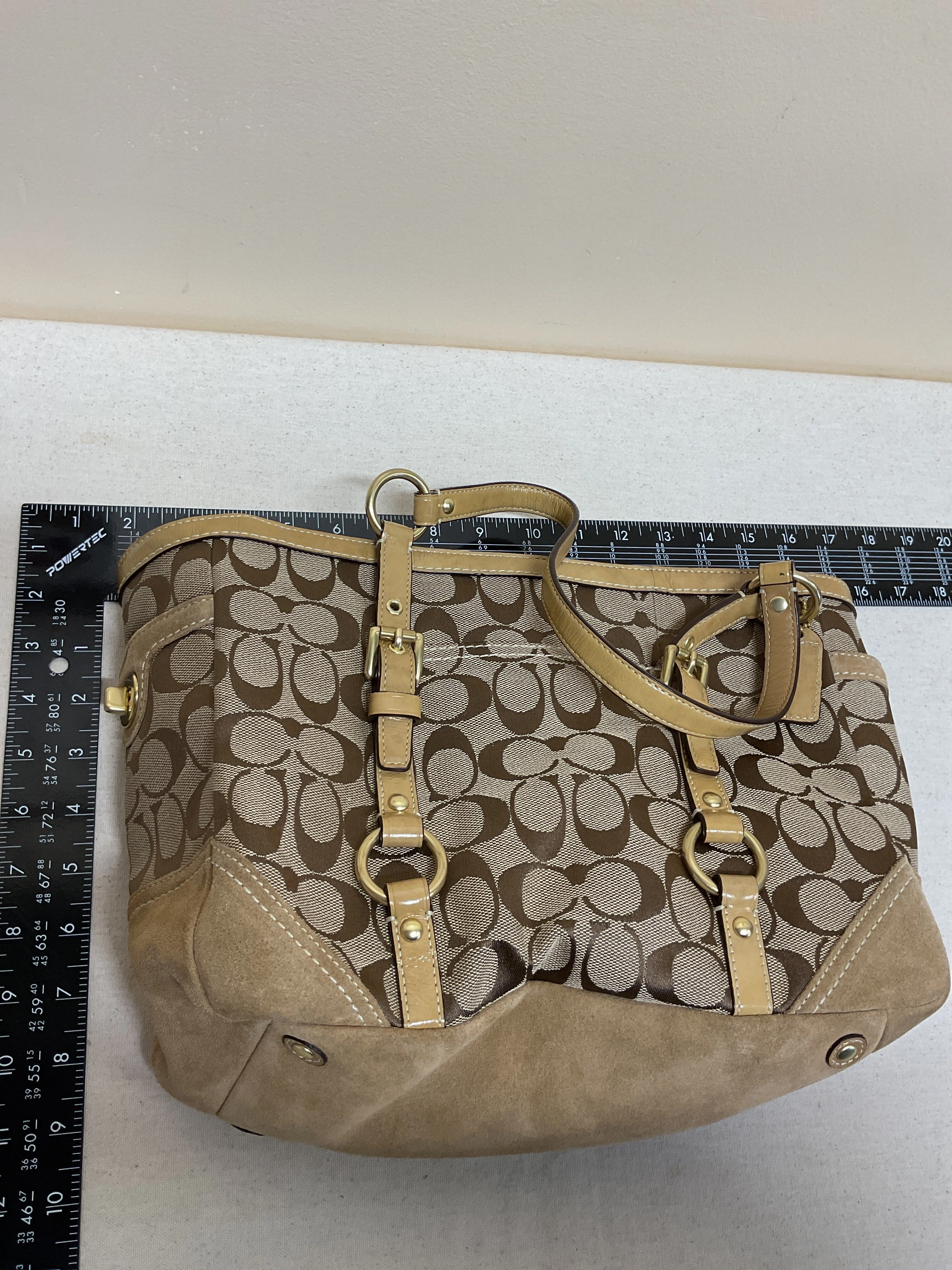 Handbag Designer By Coach In Tan, Size:Medium