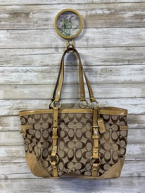 Handbag Designer By Coach In Tan, Size:Medium