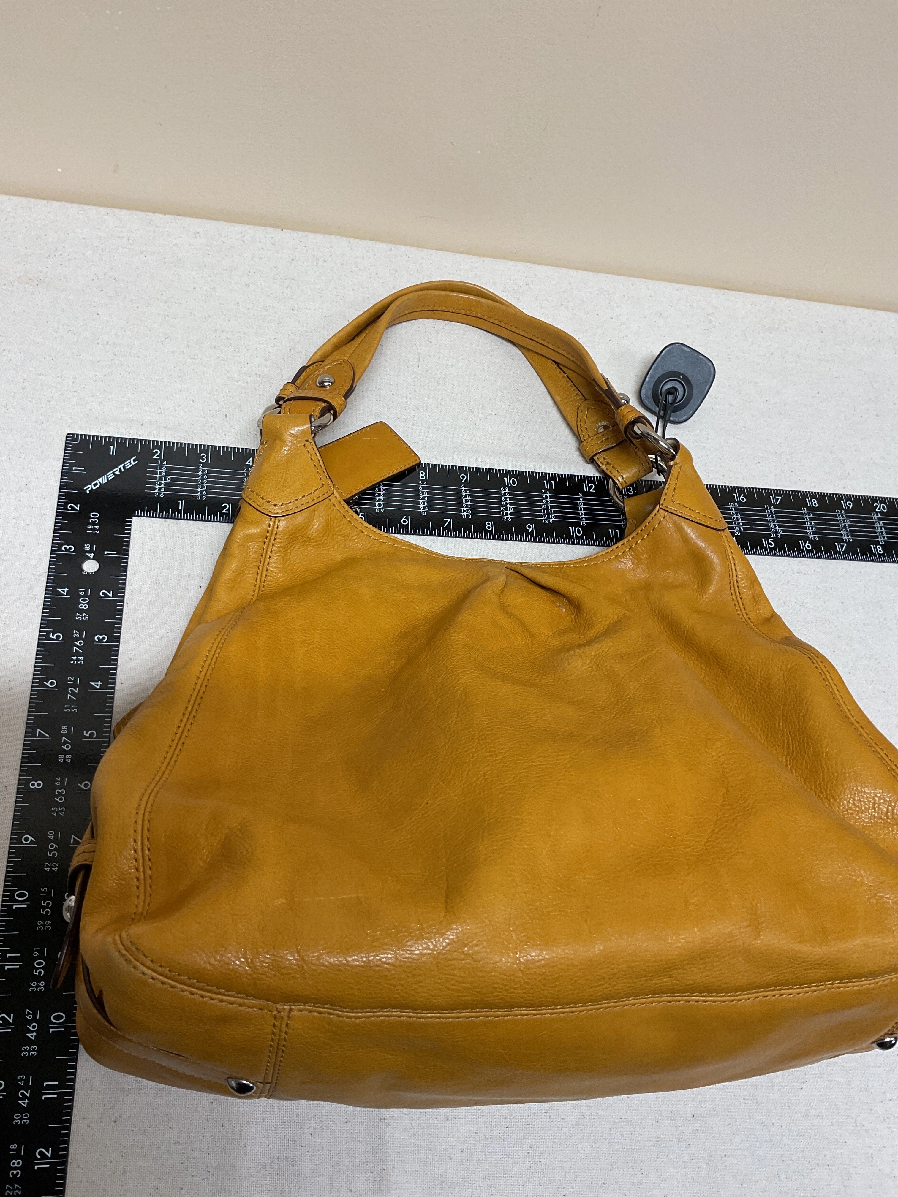Handbag Designer By Coach In Yellow, Size:Medium