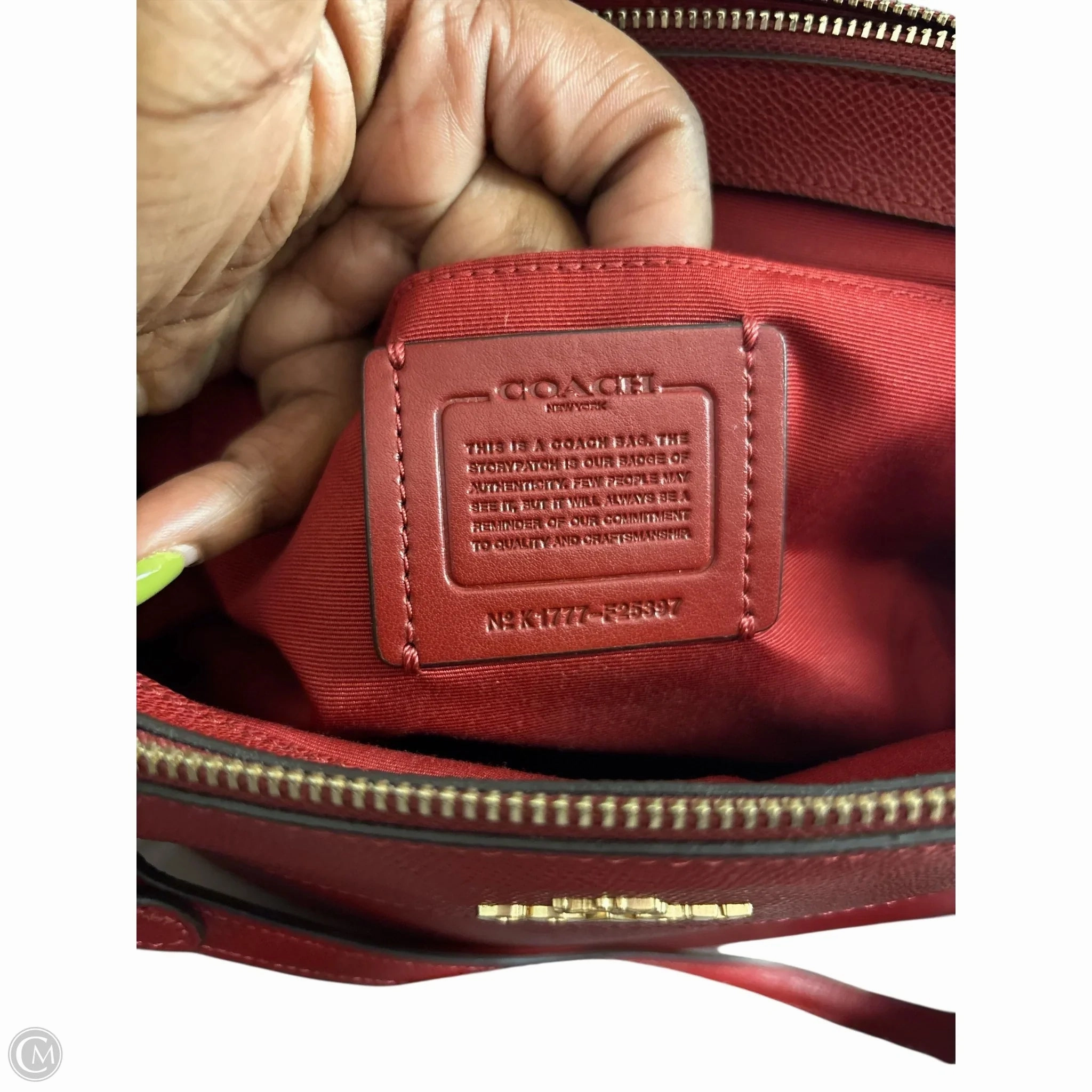 Handbag Designer By Coach, Size: Medium