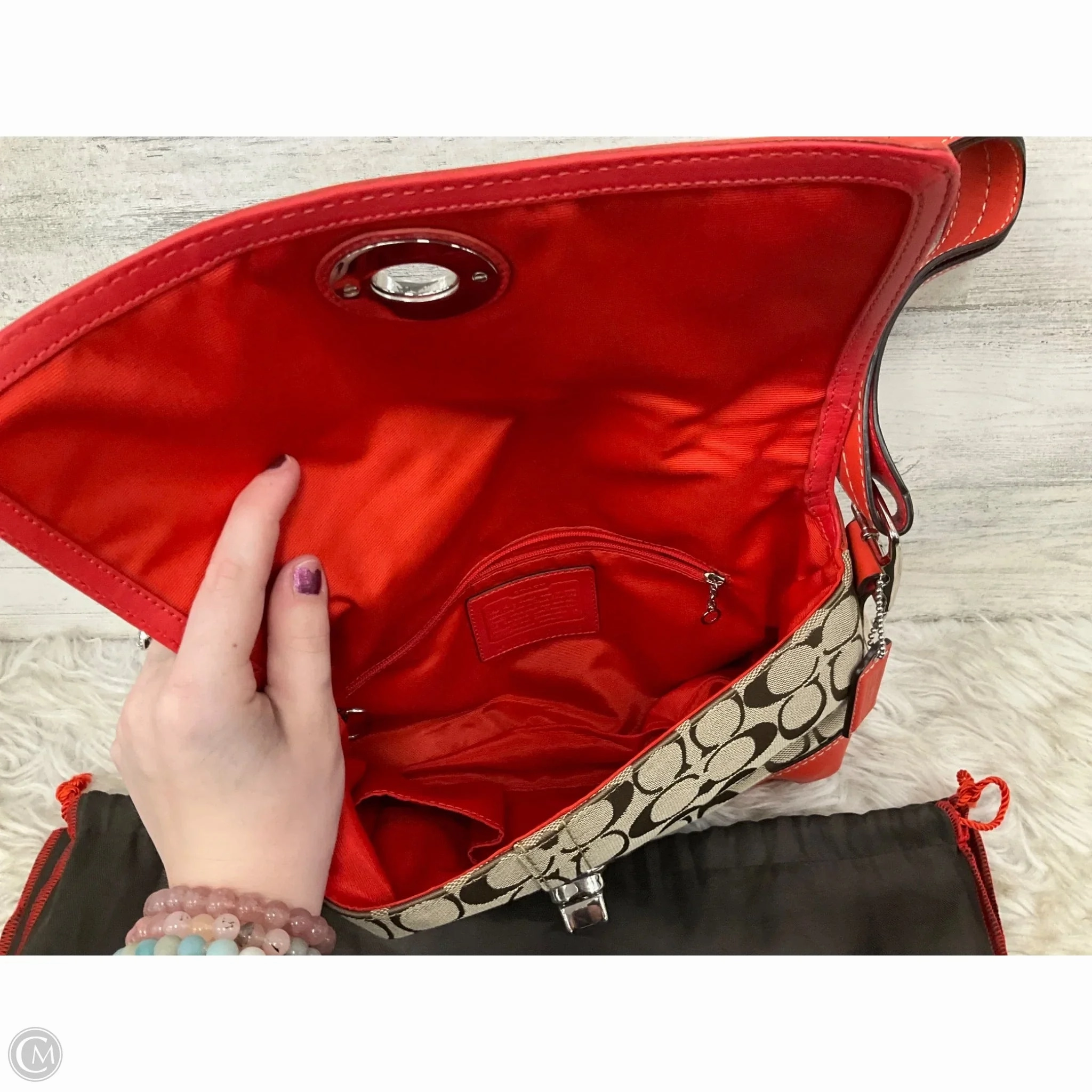 Handbag Designer By Coach, Size: Medium