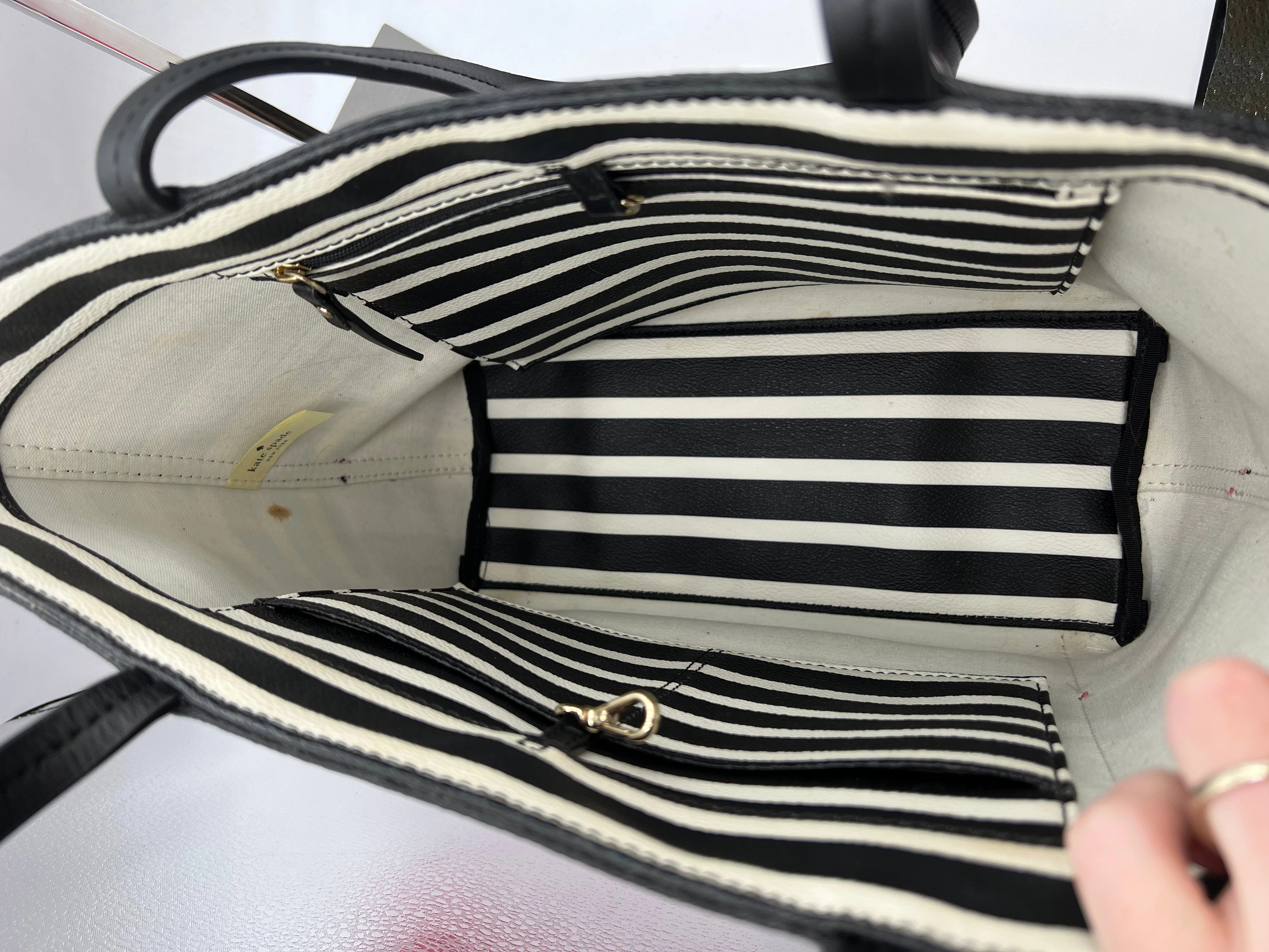 HANDBAG DESIGNER by KATE SPADE In BLACK & PINK, Size: MEDIUM
