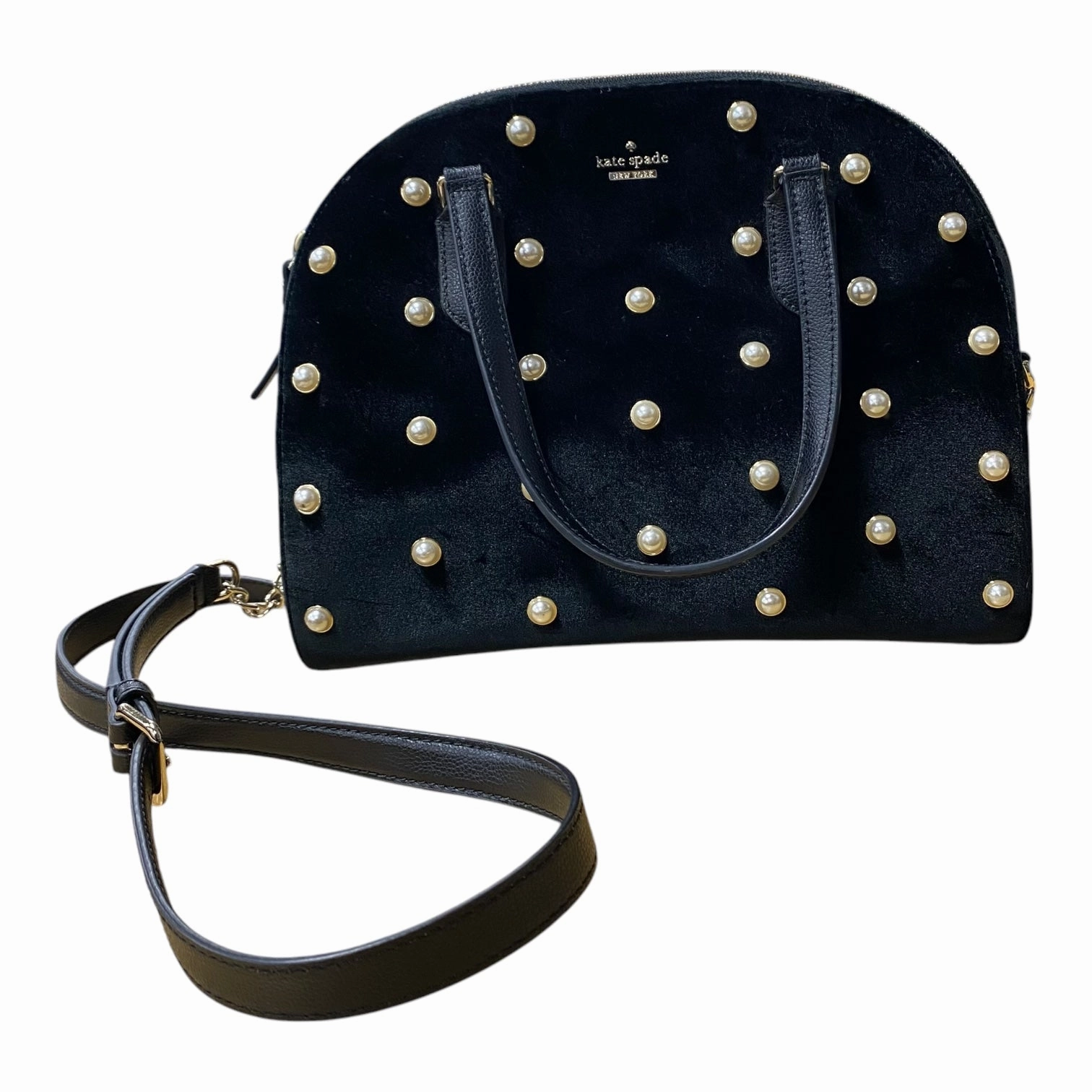 Handbag Designer By Kate Spade In Black & White, Size:Medium