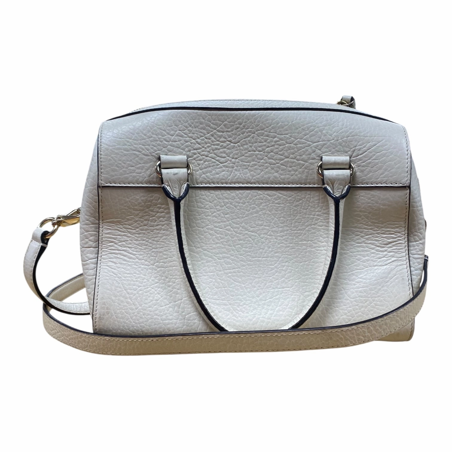 Handbag Designer By Kate Spade In Gold & White, Size:Medium