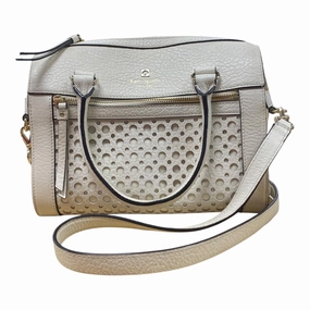 Handbag Designer By Kate Spade In Gold & White, Size:Medium