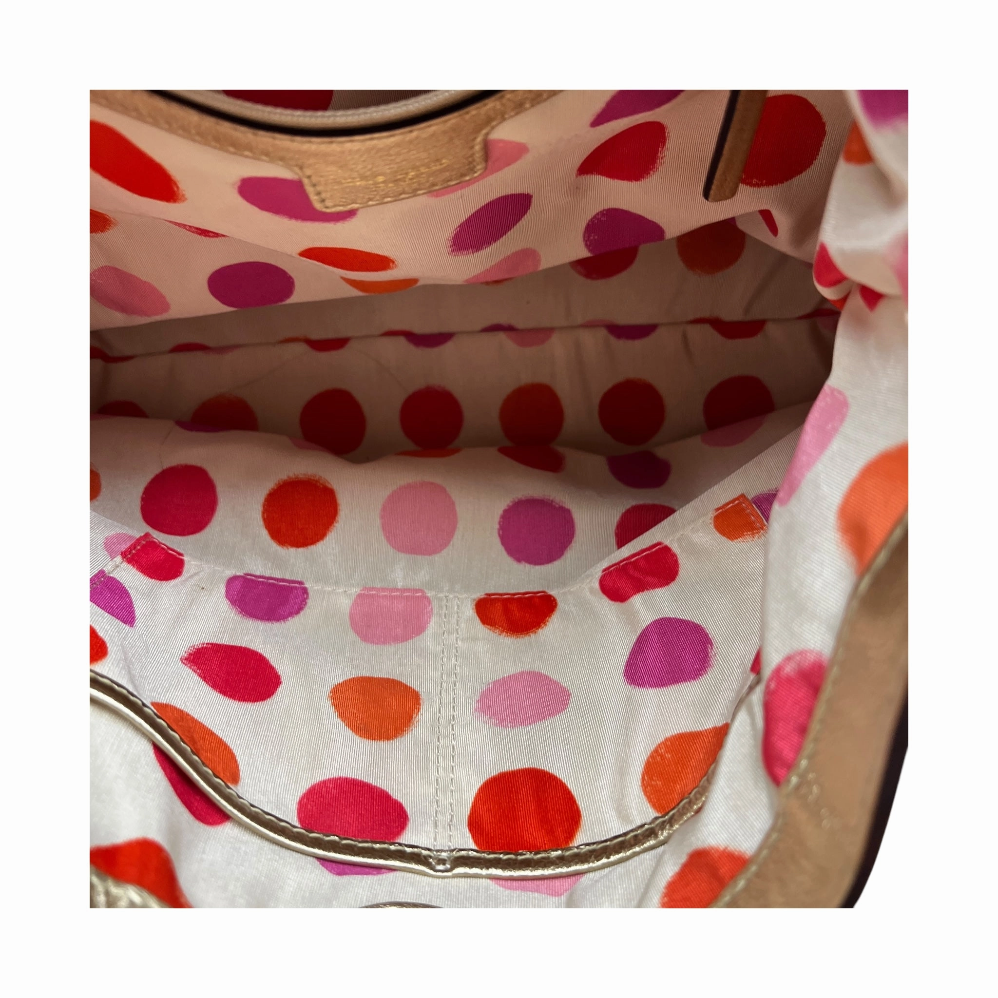 Handbag Designer By Kate Spade In Gold, Size:Medium