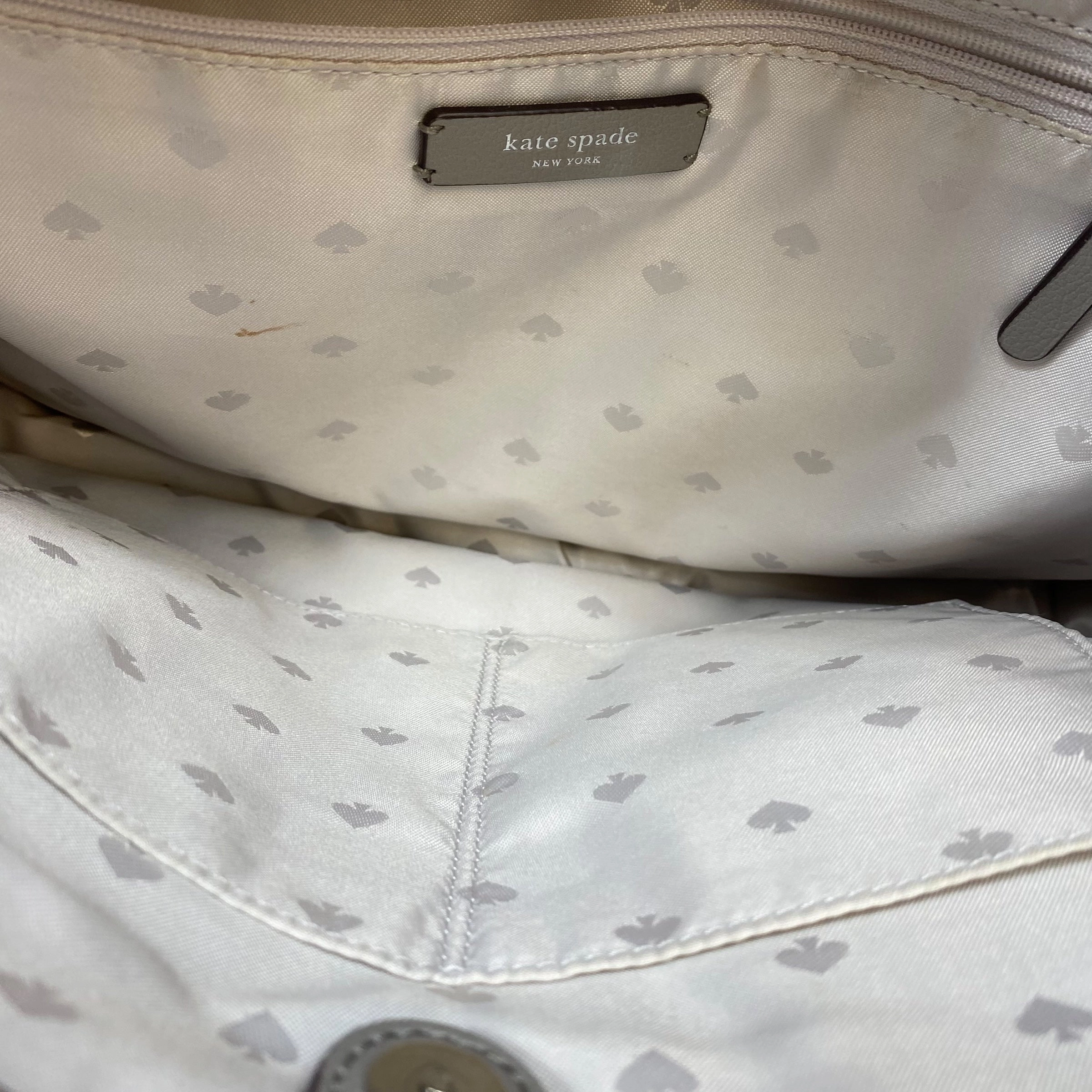 Handbag Designer By Kate Spade In Grey, Size:Large