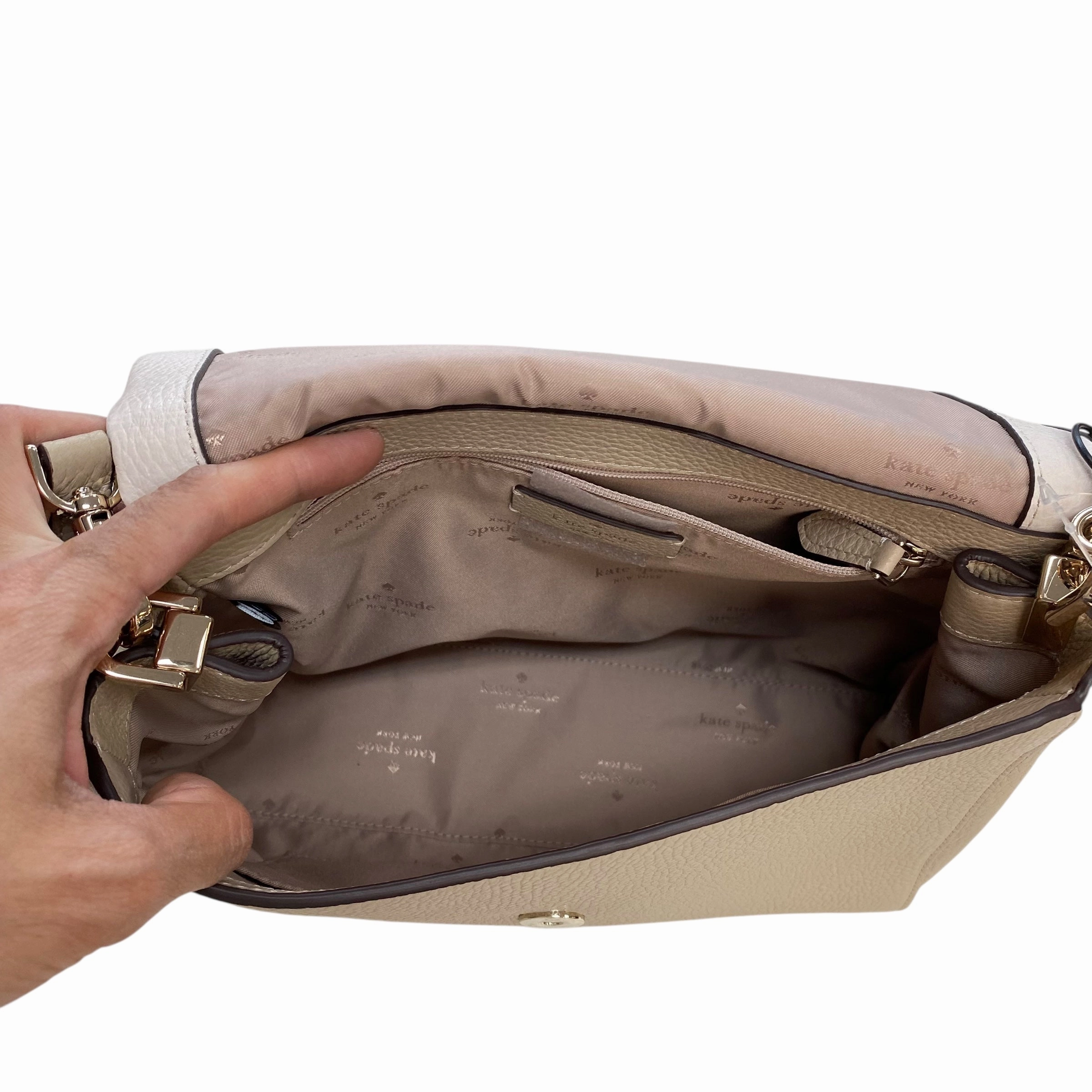 Handbag Designer By Kate Spade In Taupe, Size:Medium