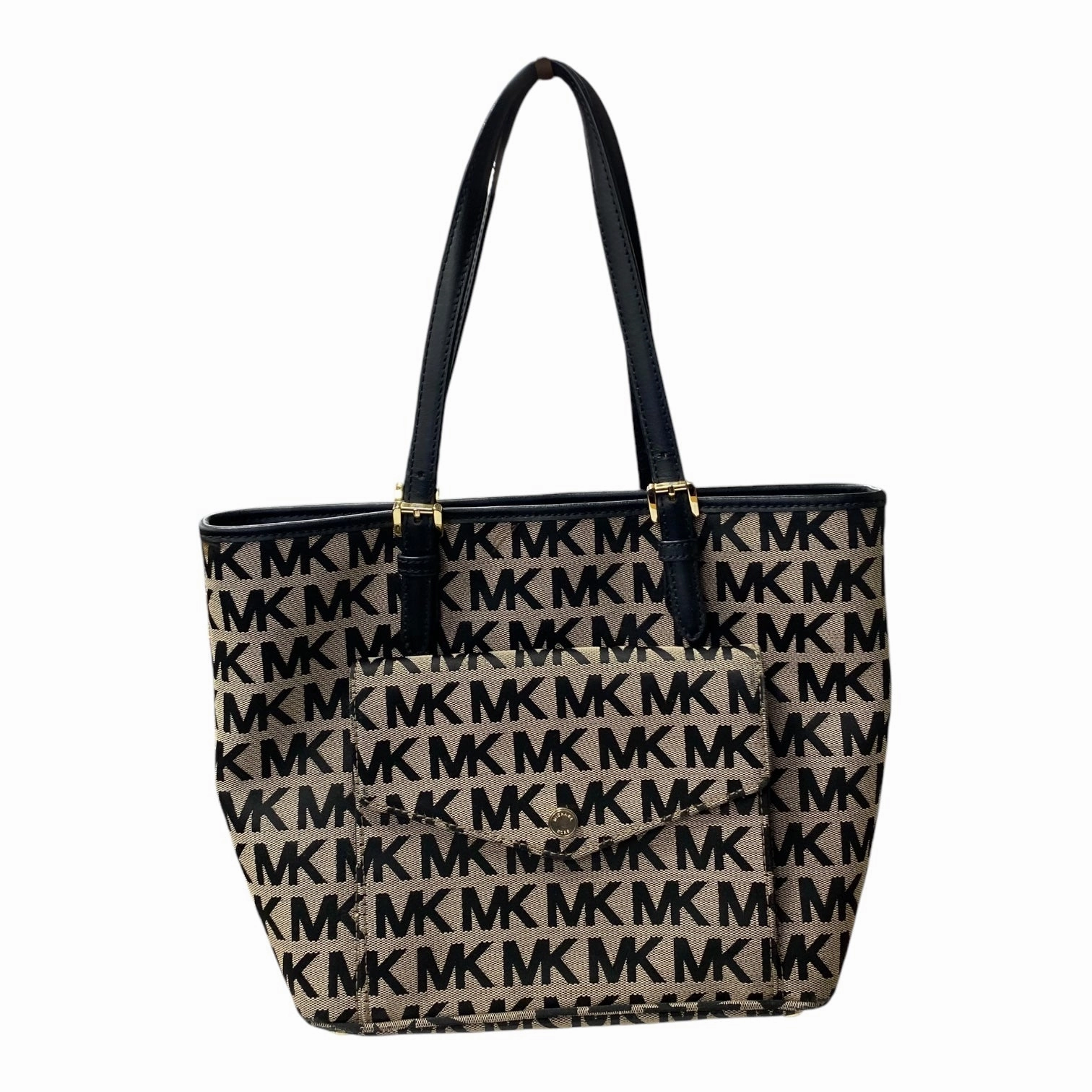 Handbag Designer By Michael Kors In Black & Brown, Size:Medium