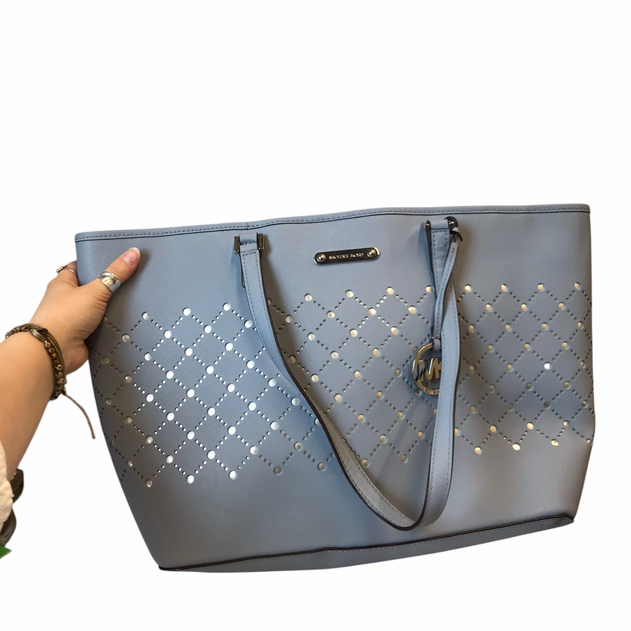 Handbag Designer By Michael Kors In Blue, Size:Large