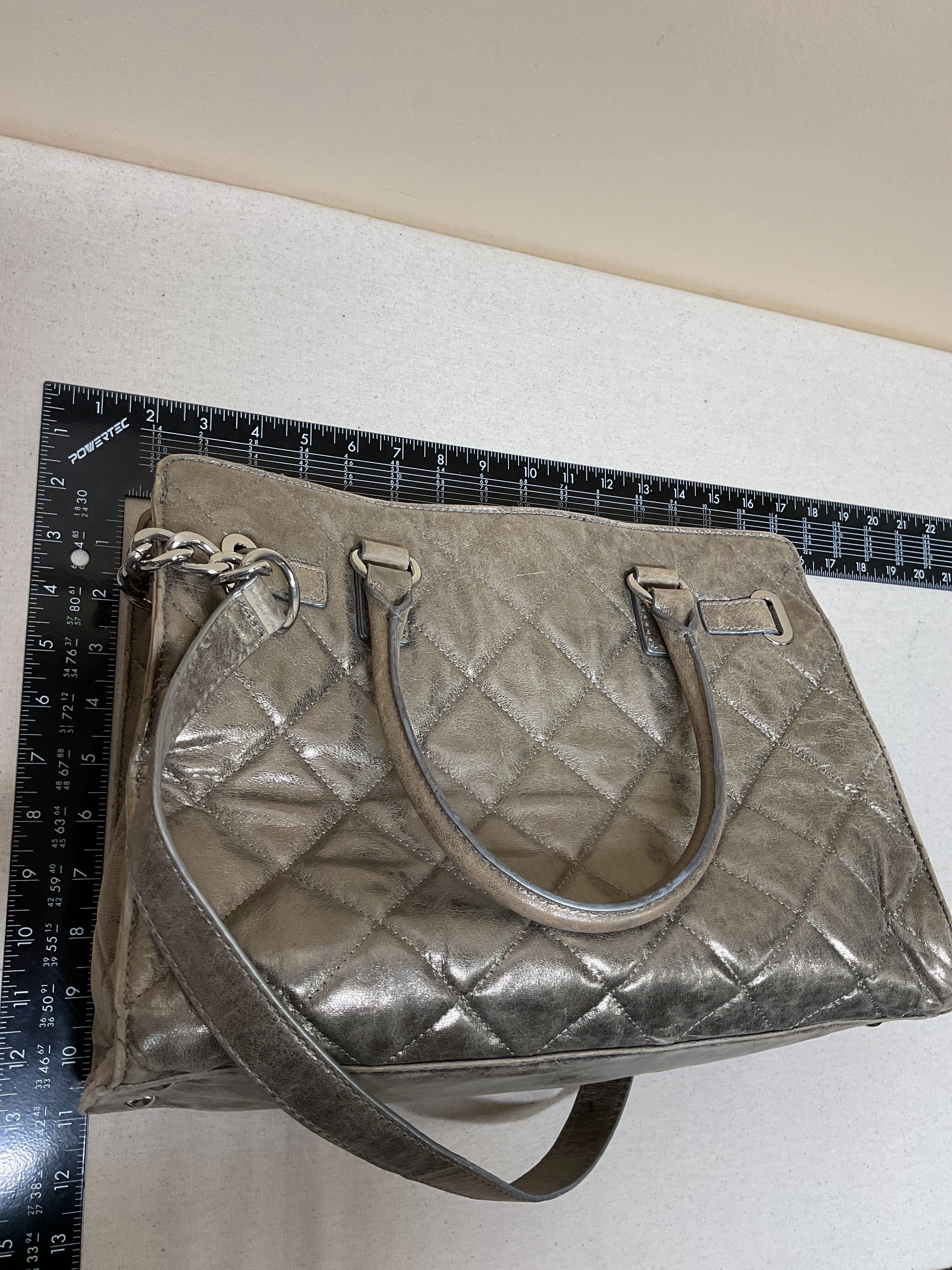 Handbag Designer By Michael Kors In Bronze, Size:Medium
