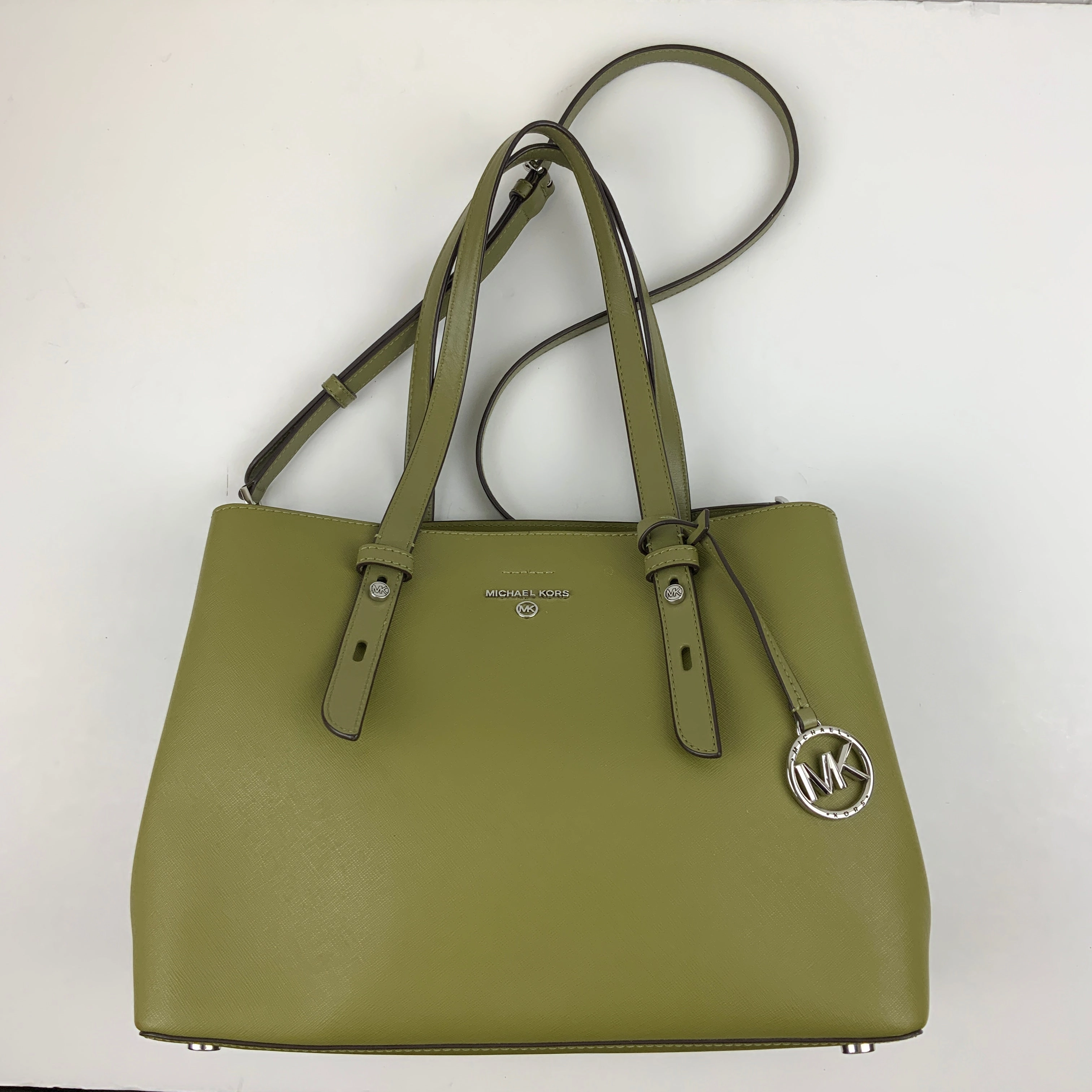 Handbag Designer By Michael Kors In Green, Size:Medium