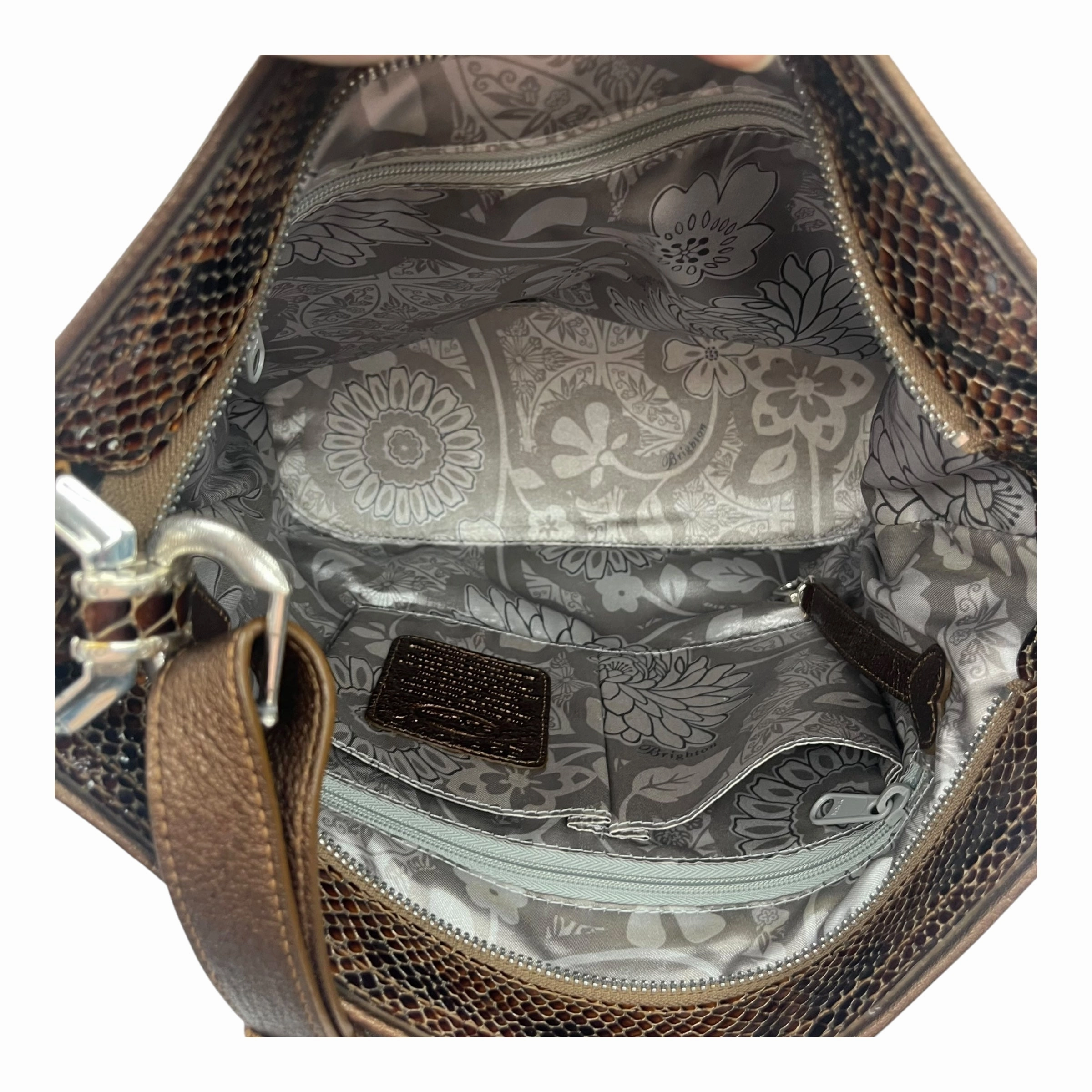 Handbag Leather By Brighton In Brown, Size:Medium