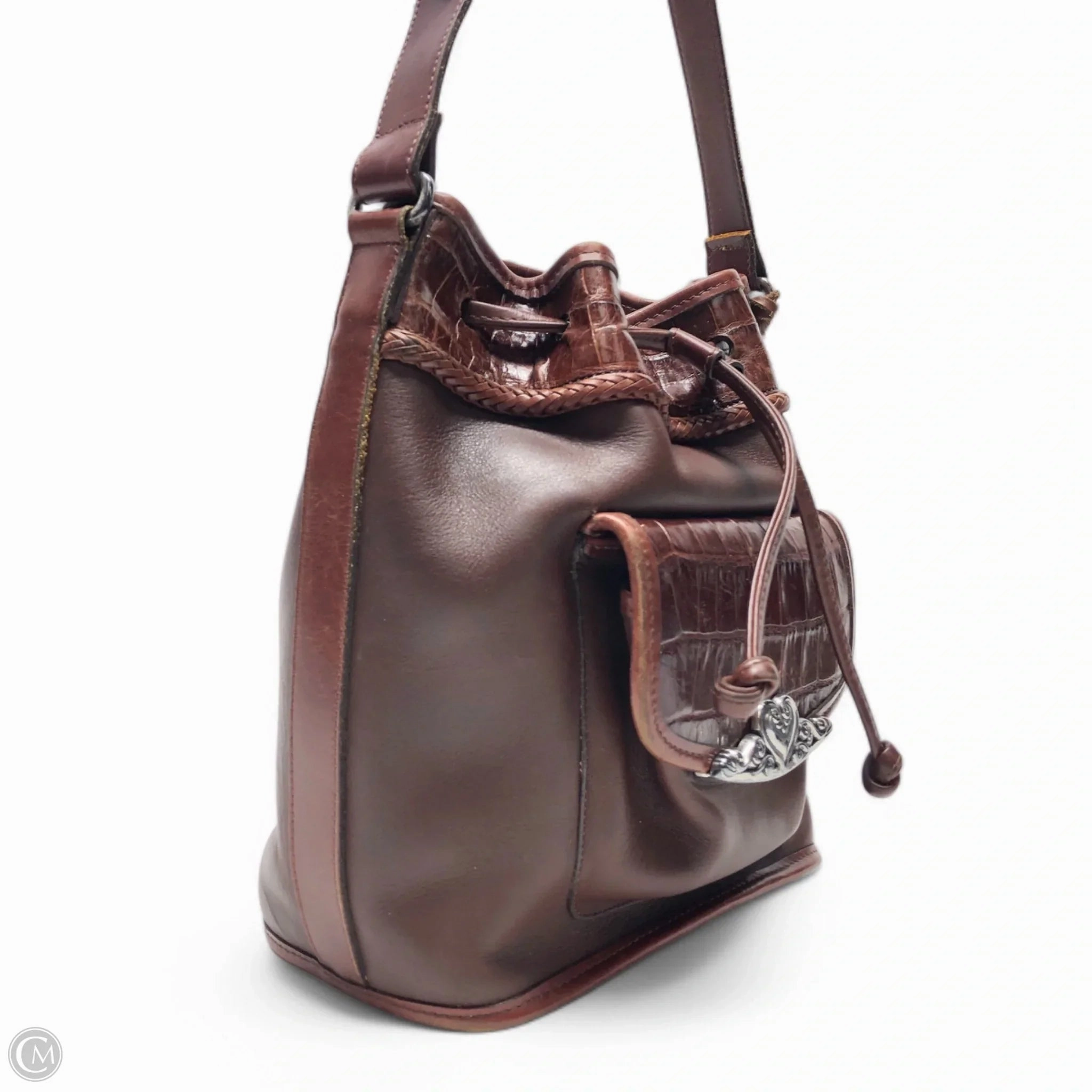 Handbag Leather By Brighton, Size: Medium