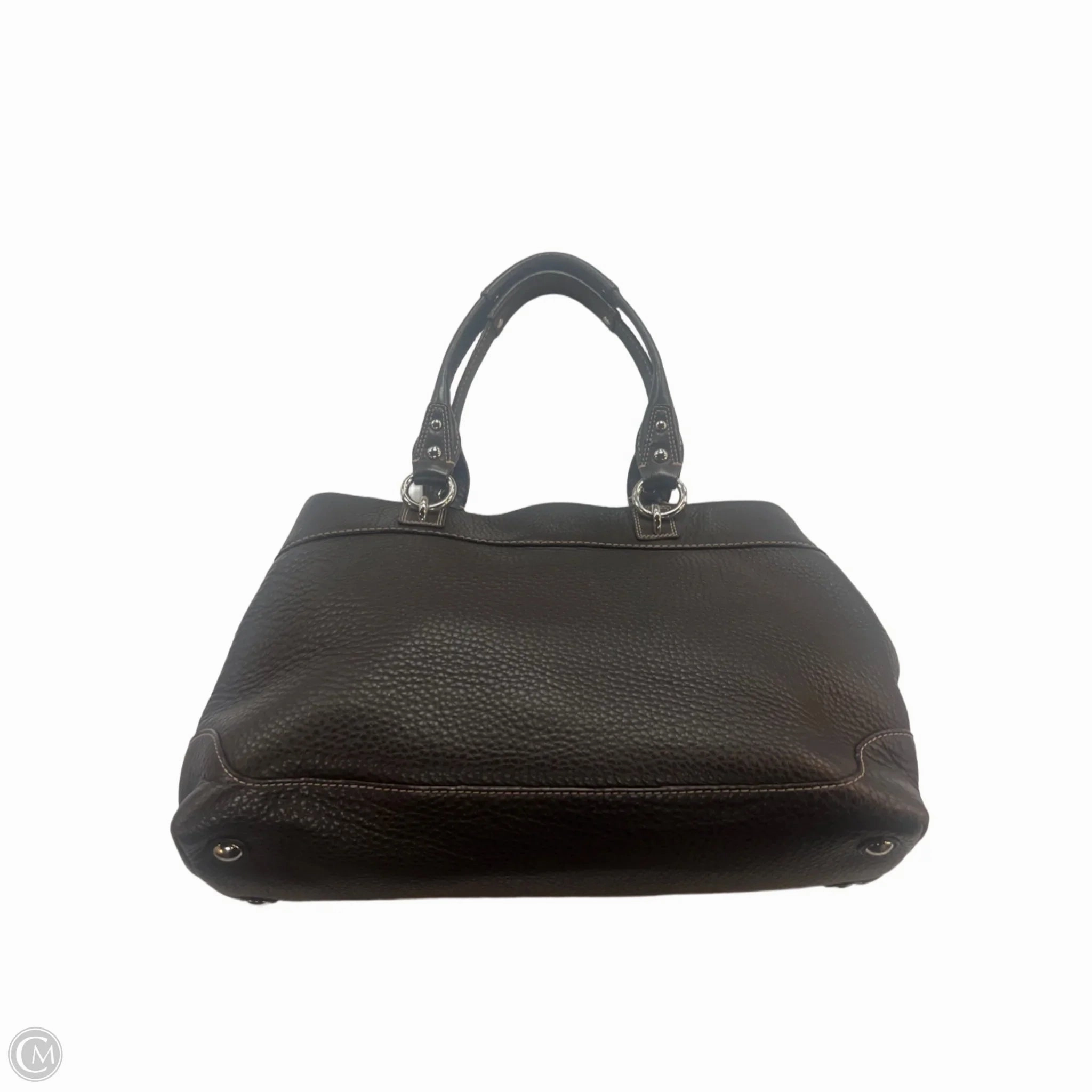 Handbag Leather By Coach, Size: Medium