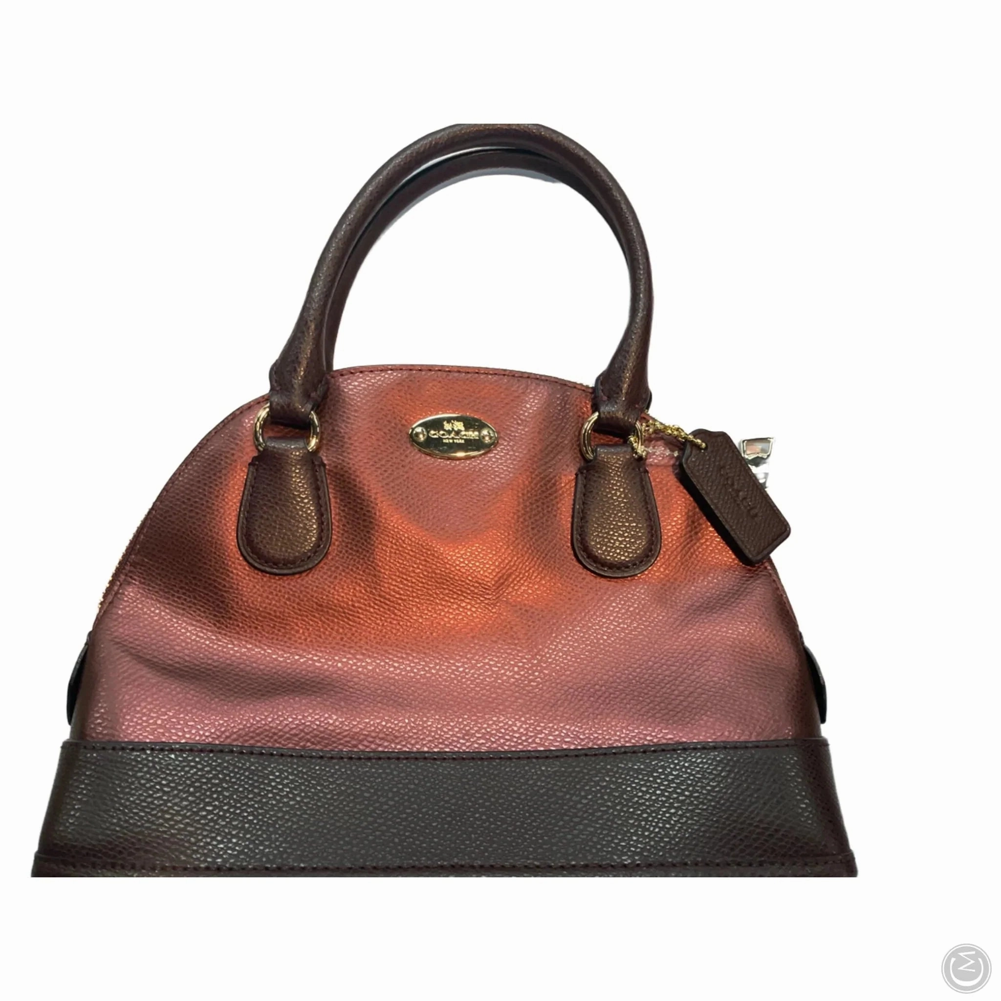 Handbag Leather By Coach, Size: Small