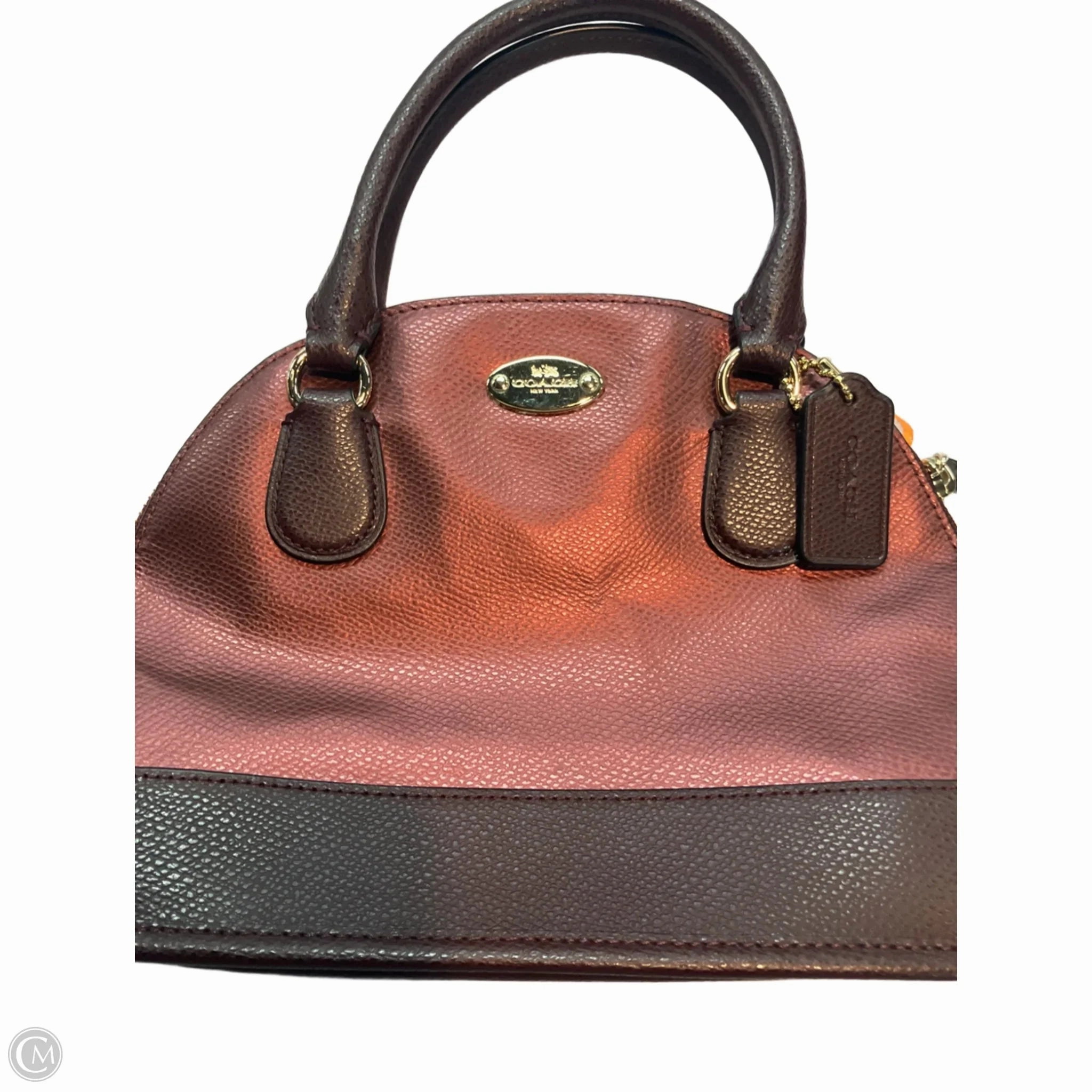 Handbag Leather By Coach, Size: Small