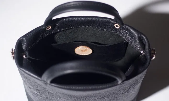 Handmade Black Leather Womens Handbag Fashion Shoulder Bag for Women