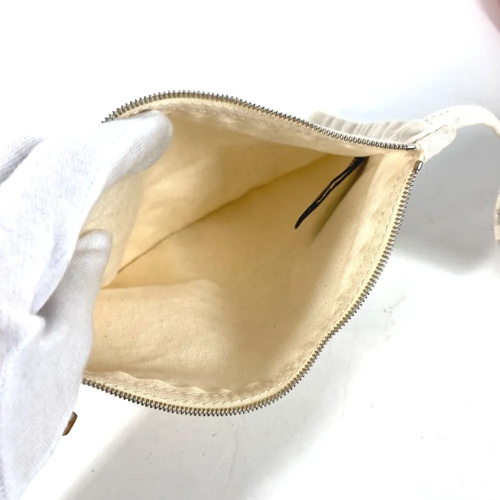 HERMES Shoulder Bag canvas beige With porch Pannier Platge Women Used