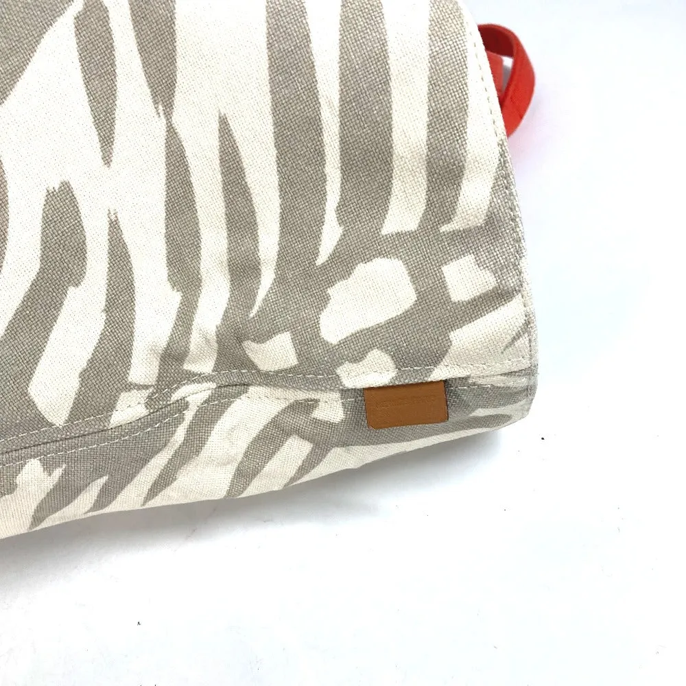 HERMES Shoulder Bag canvas beige With porch Pannier Platge Women Used
