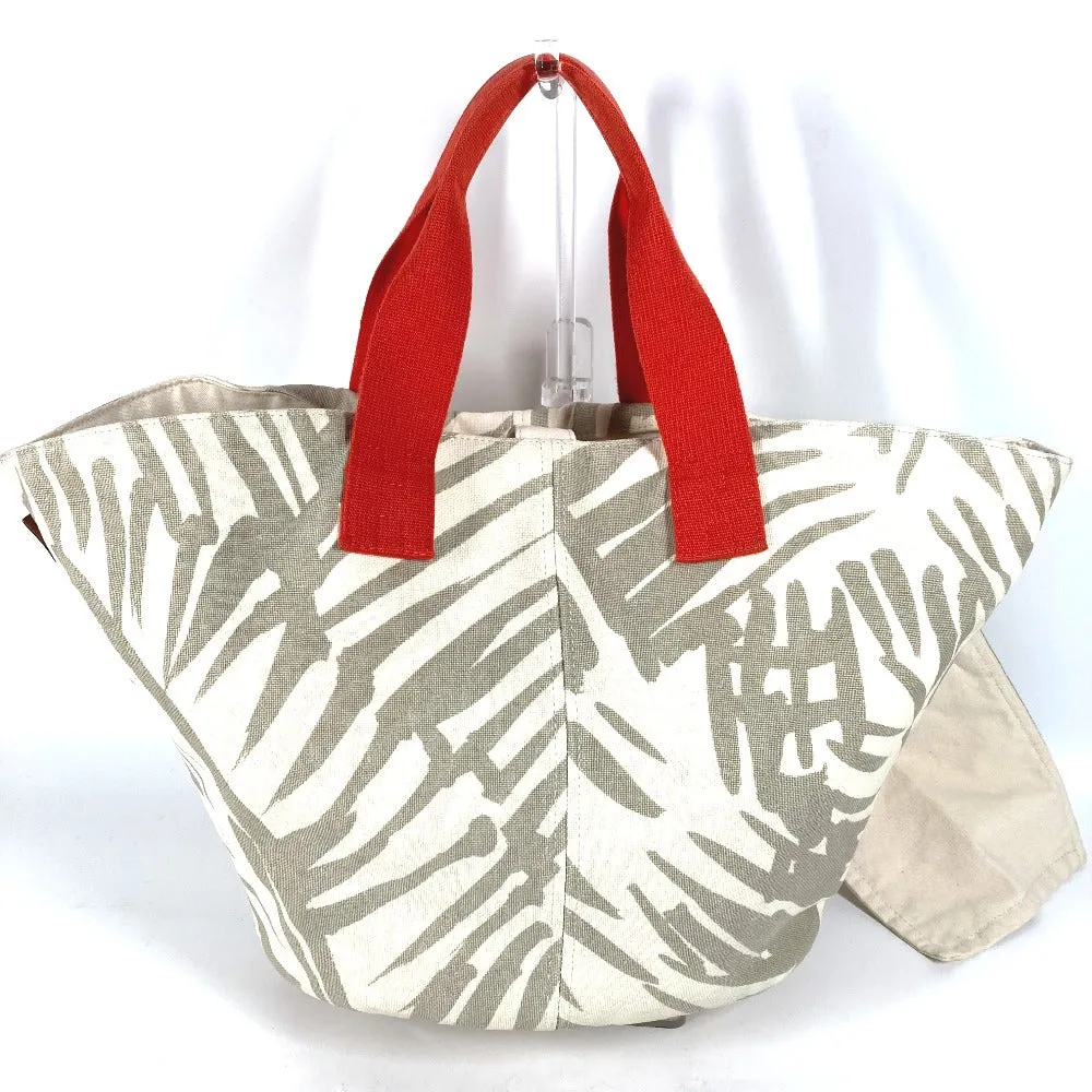 HERMES Shoulder Bag canvas beige With porch Pannier Platge Women Used