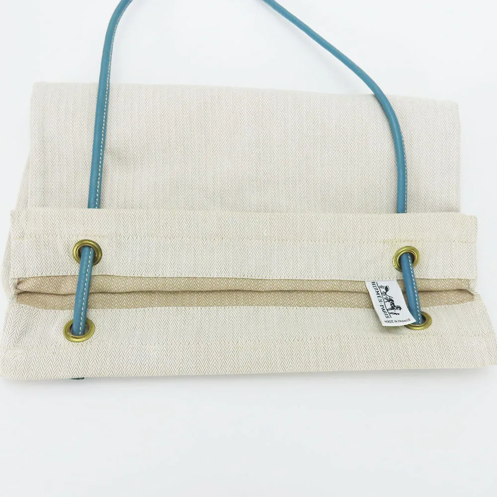 HERMES Shoulder Bag Cotton, Leather beige Alain GM unisex(Unisex) Used