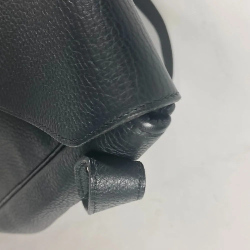 HERMES Shoulder Bag leather black Serie Christine