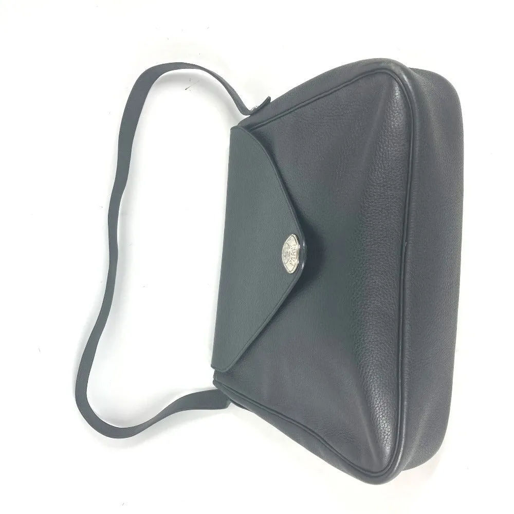 HERMES Shoulder Bag leather black Serie Christine
