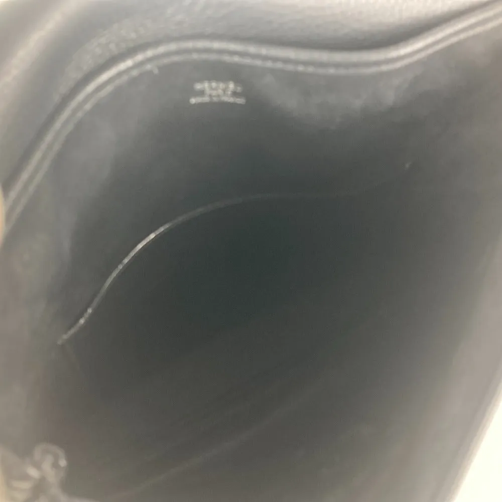 HERMES Shoulder Bag leather black Serie Christine