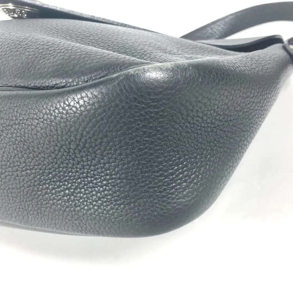 HERMES Shoulder Bag leather black Serie Christine