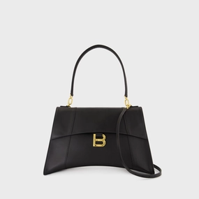 Hourglss Soft Medium Purse - Balenciaga - Leather - Black