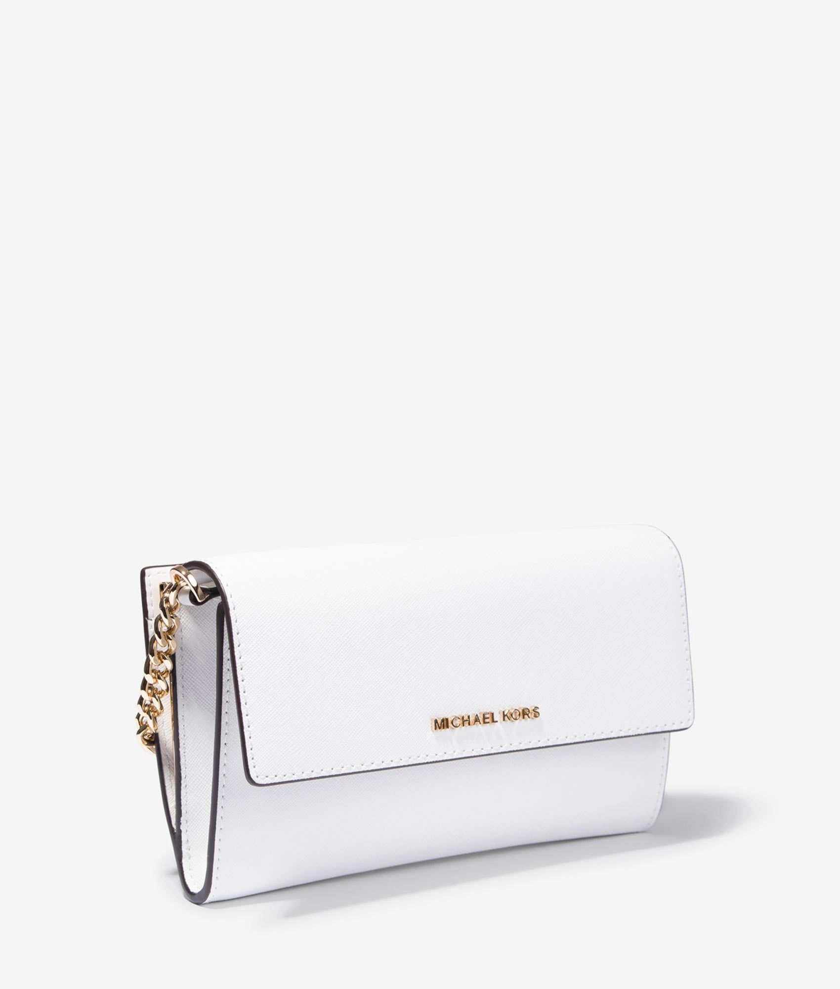 Jet set large frame crossbody in optic white
