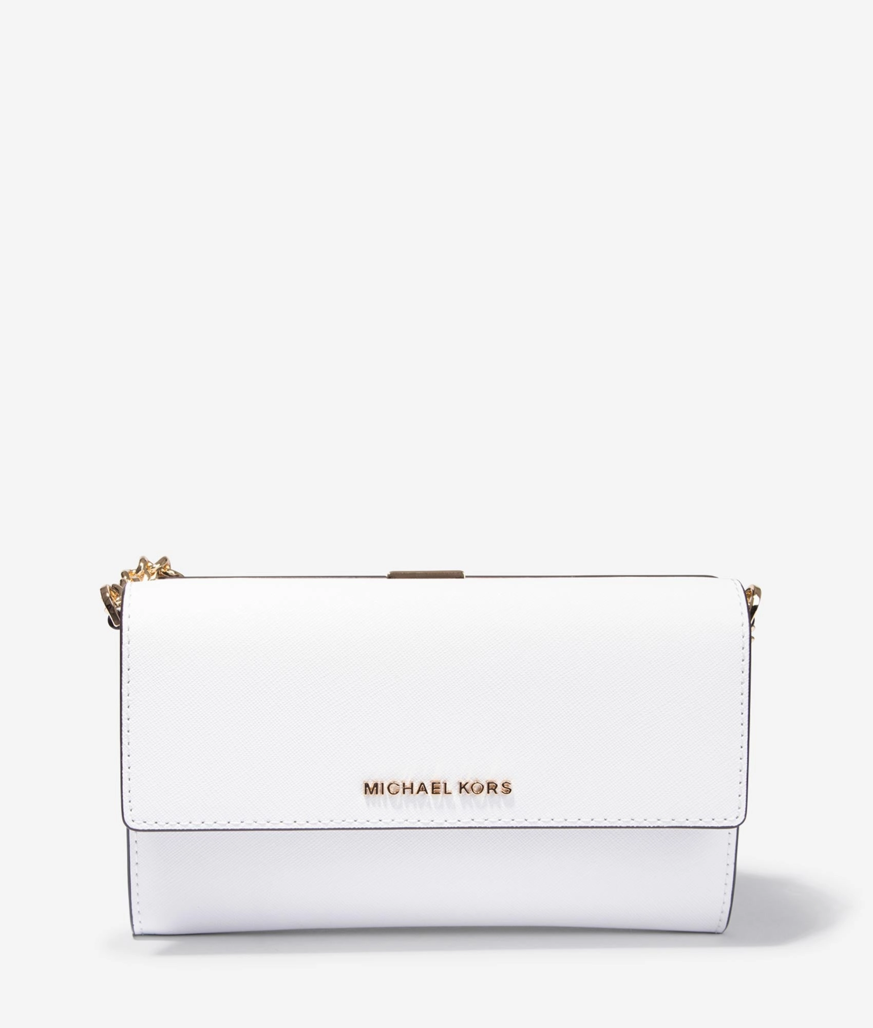 Jet set large frame crossbody in optic white