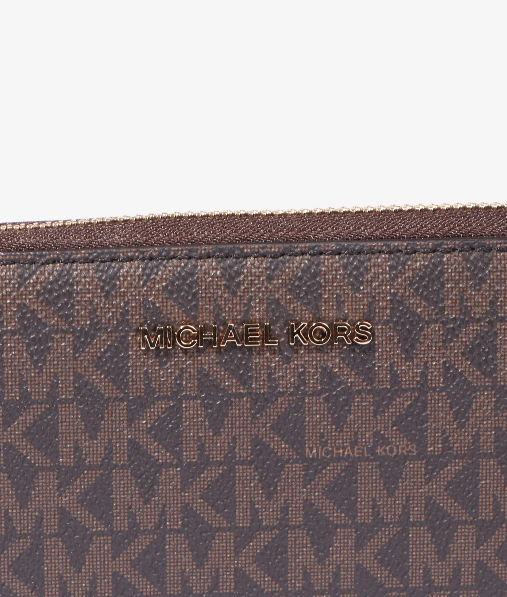 Jet set MK logo continental phone & wallet case in brown