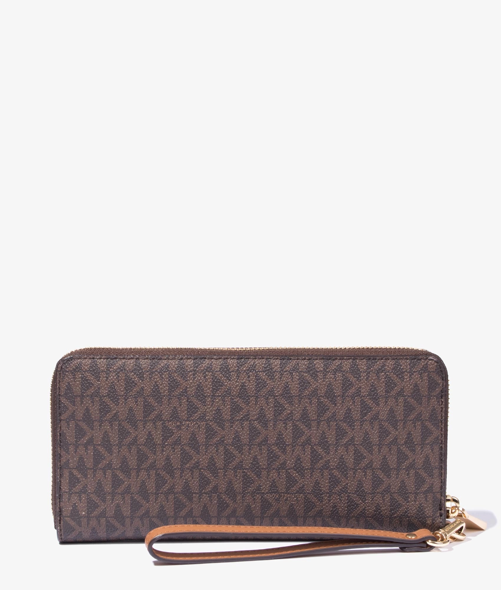Jet set MK logo continental phone & wallet case in brown