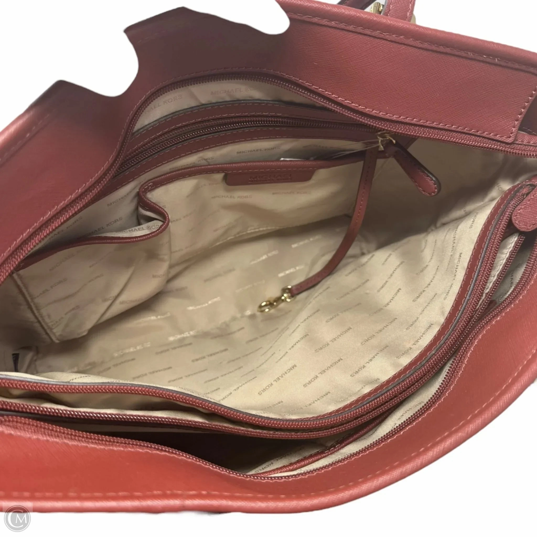 Jet Set Snap Pocket Tote in Brick Designer By Michael Kors  Size: Medium