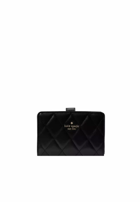 Kate Spade Carey Medium Compact Wallet In Black Multi KG424