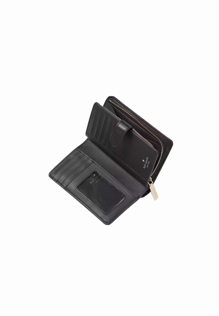 Kate Spade Carey Medium Compact Wallet In Black Multi KG424
