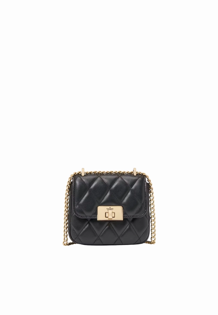 Kate Spade Carey Quilted Micro Flap Crossbody Bag In Black KJ956