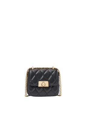 Kate Spade Carey Quilted Micro Flap Crossbody Bag In Black KJ956